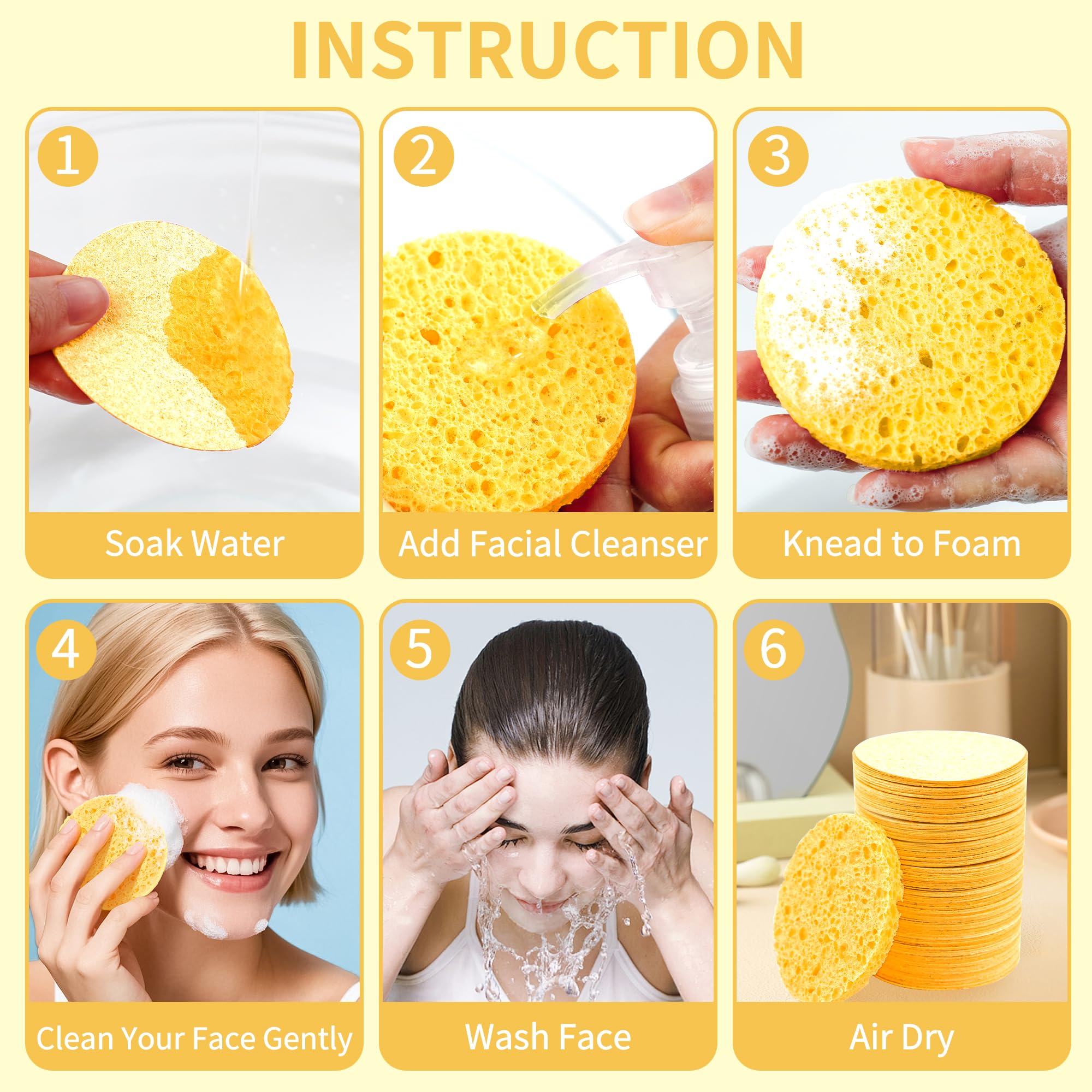 Esponja Derloyo amarilla para eliminar mascarillas con delicadeza