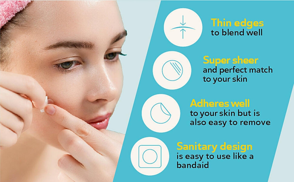 Parche diurno de 10mm DERMA ANGEL se integra discretamente con maquillaje