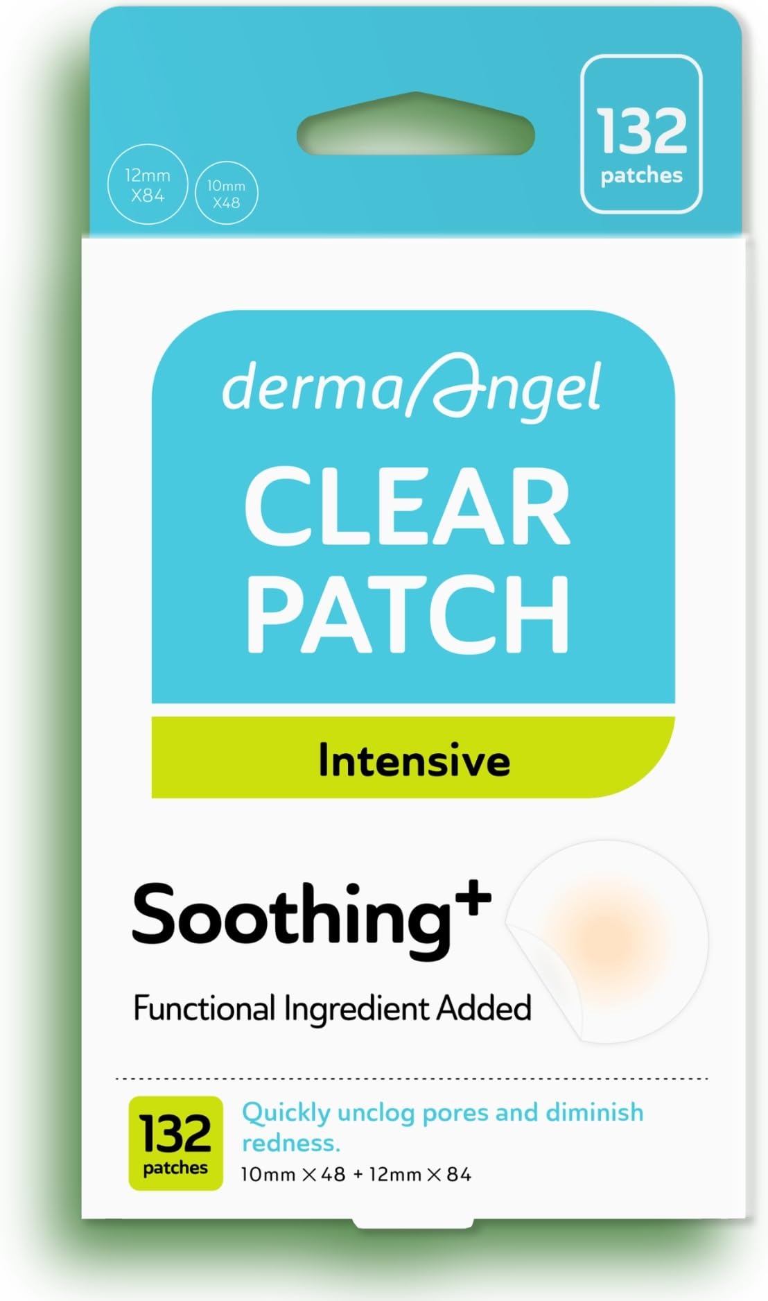 Parche DERMA ANGEL transparente de 12 mm para espinillas, cobertura discreta.