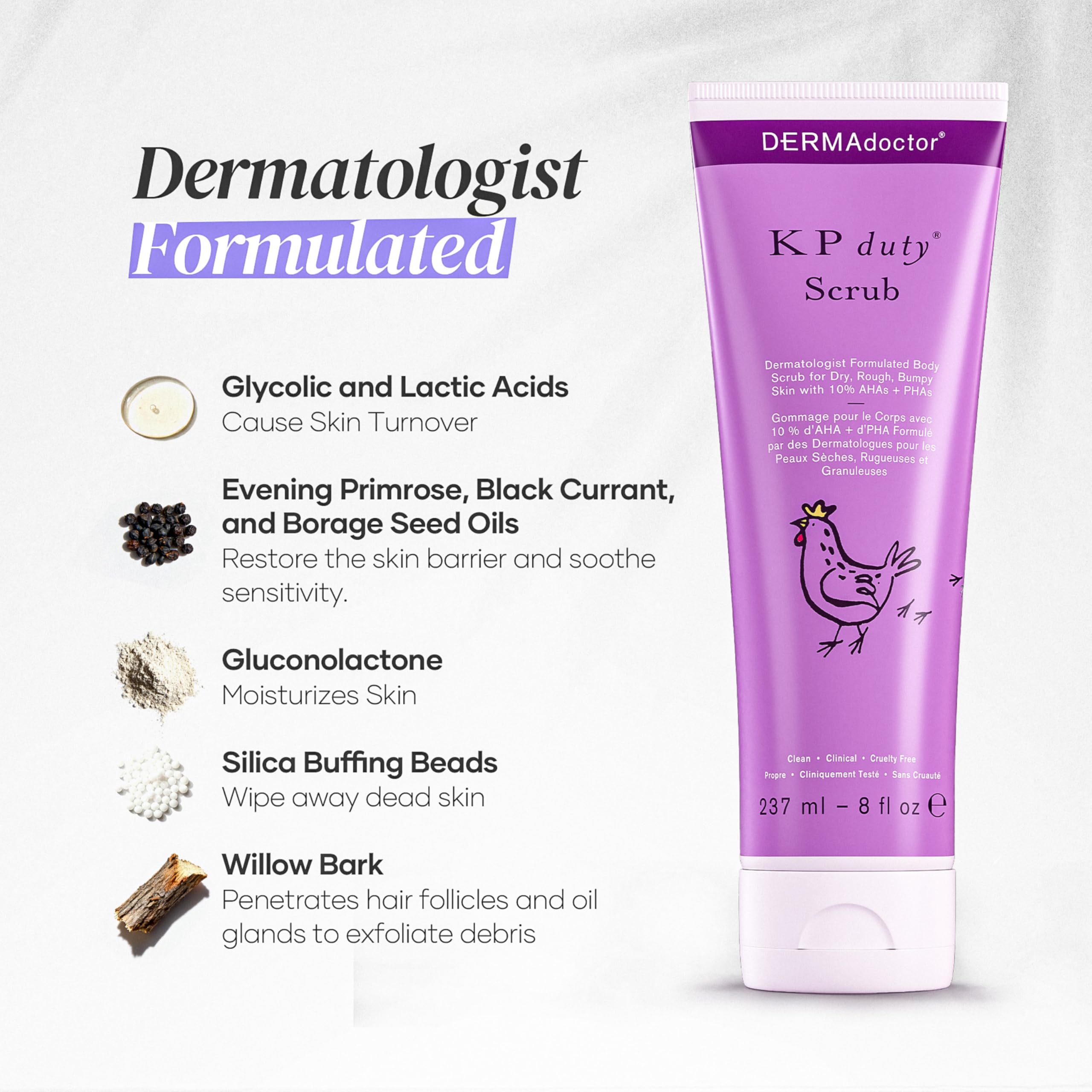 DERMAdoctor KP Bump Eraser, uso en brazos, mejora textura.