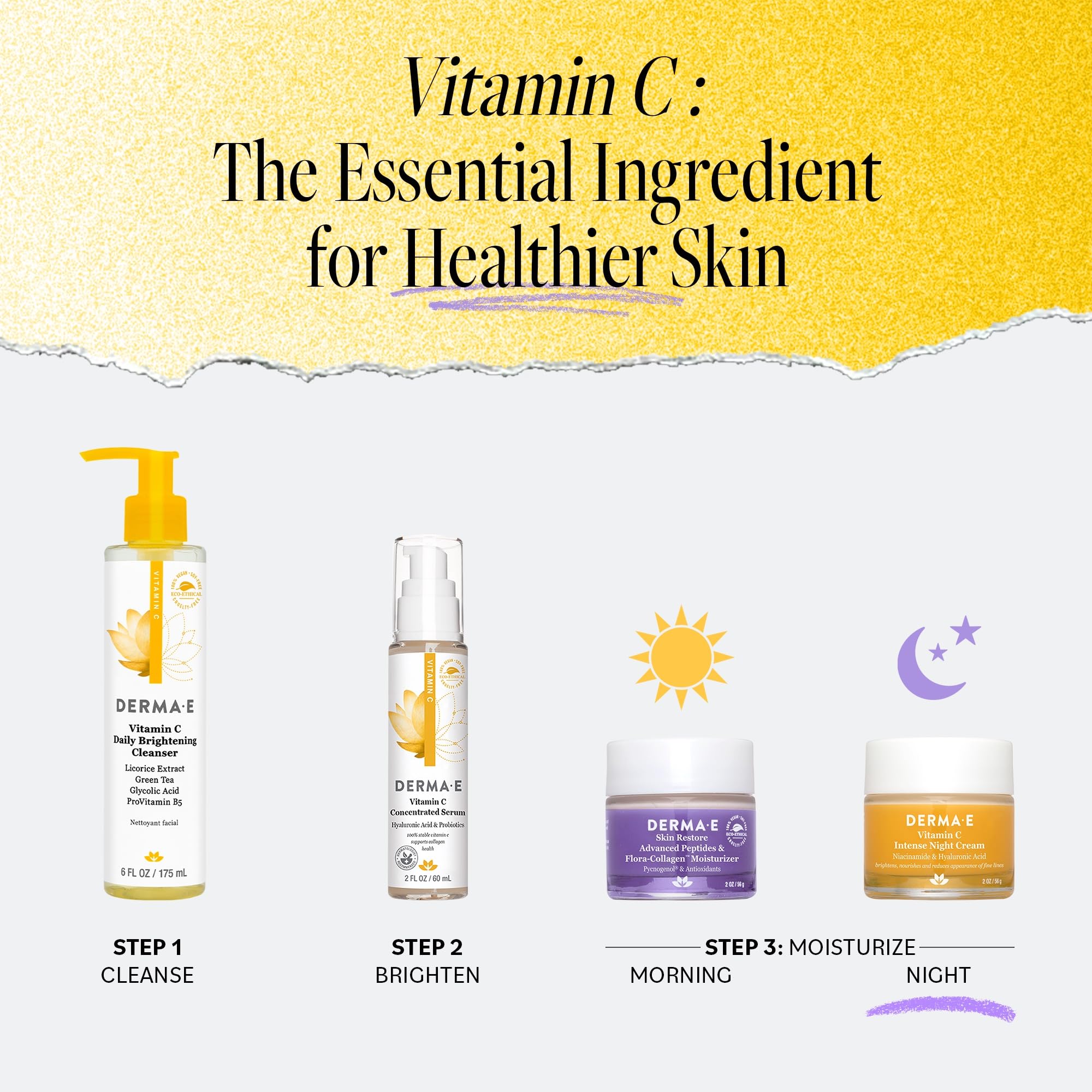 DERMA-E Aplicación nocturna de cuidado facial que se absorbe