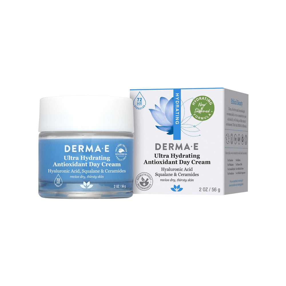 Envase reciclable de la crema de día Derma E, opción eco ética