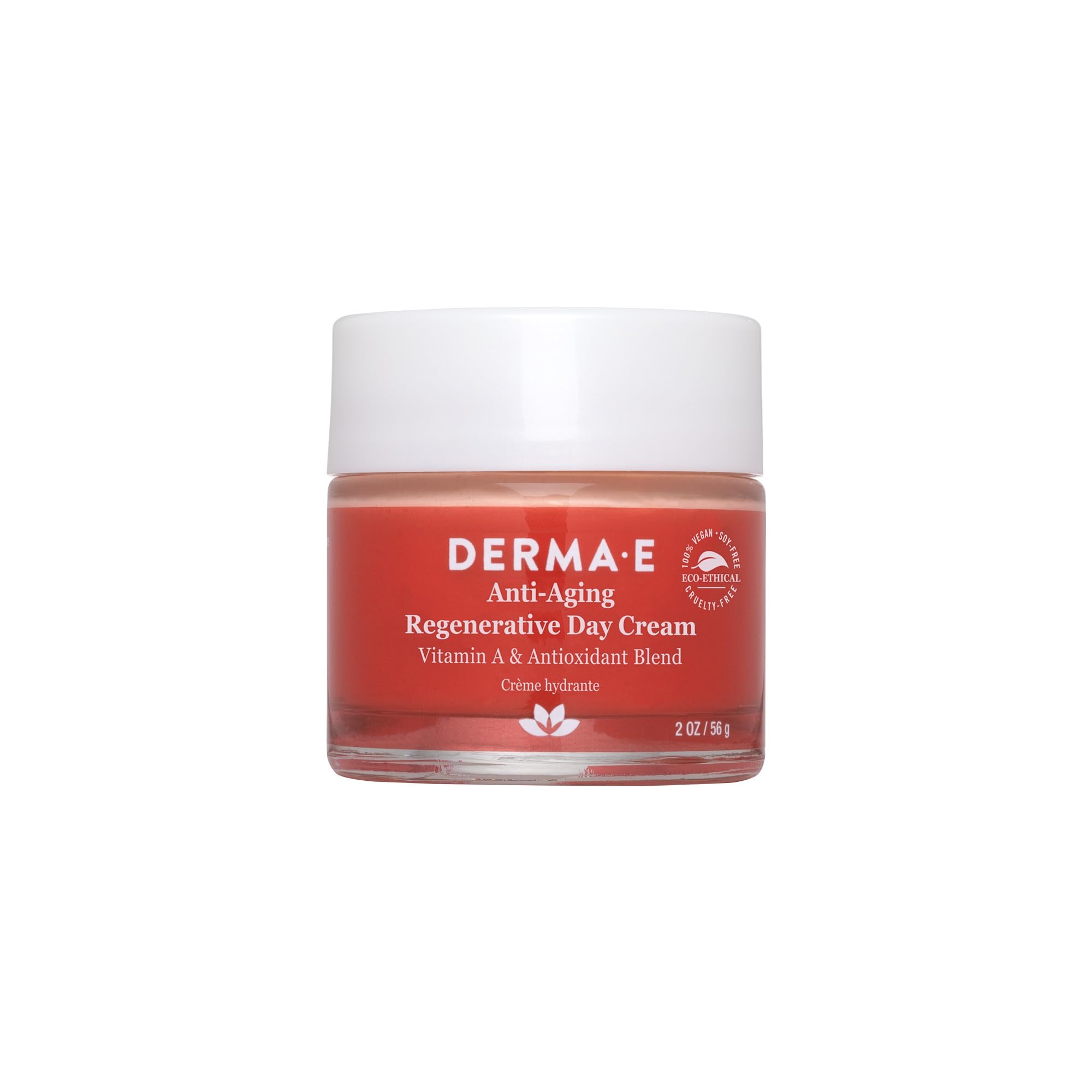 Derma E crema diaria con Astaxantina en frasco, hidratación avanzada para piel madura.
