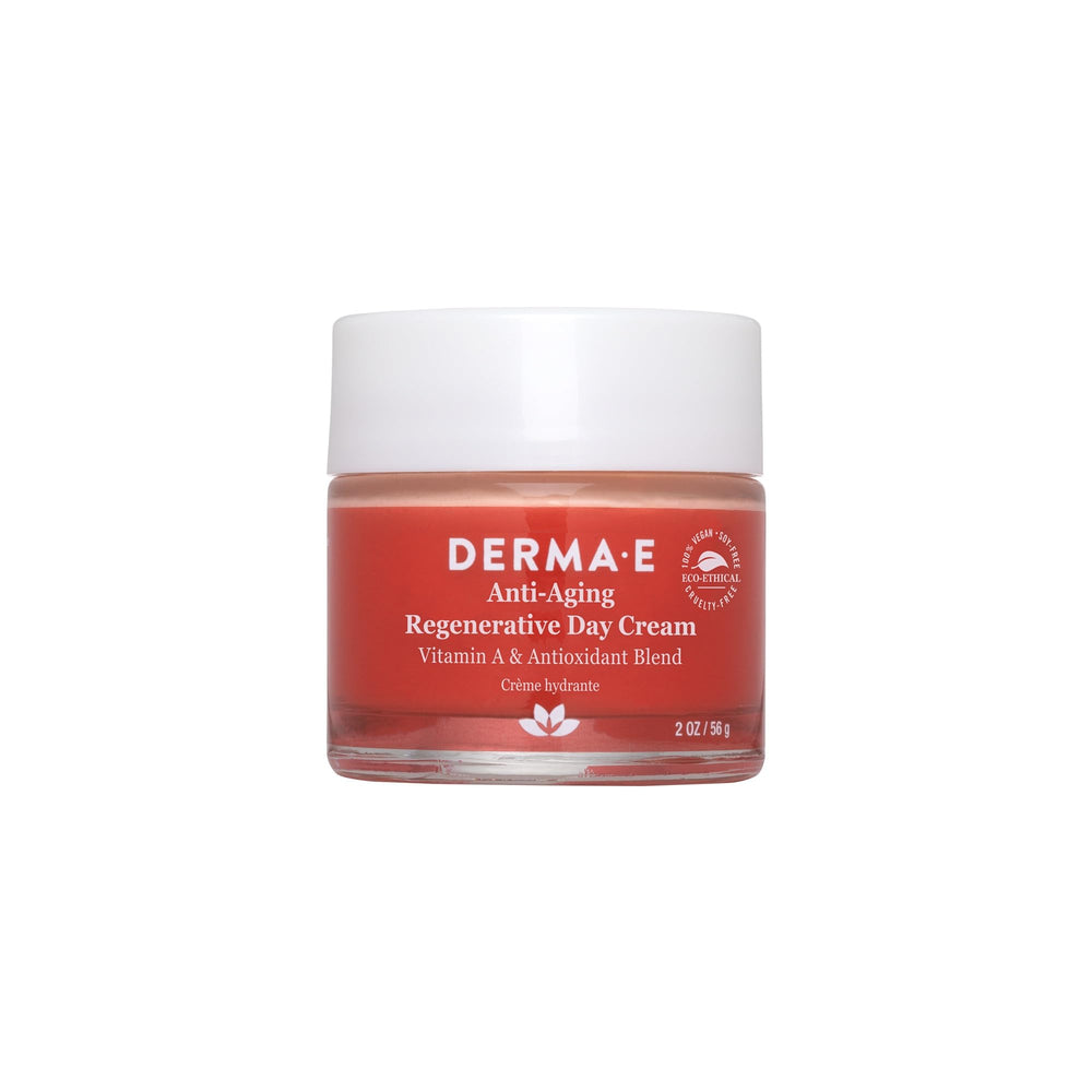 Derma E crema diaria con Astaxantina en frasco, hidratación avanzada para piel madura.