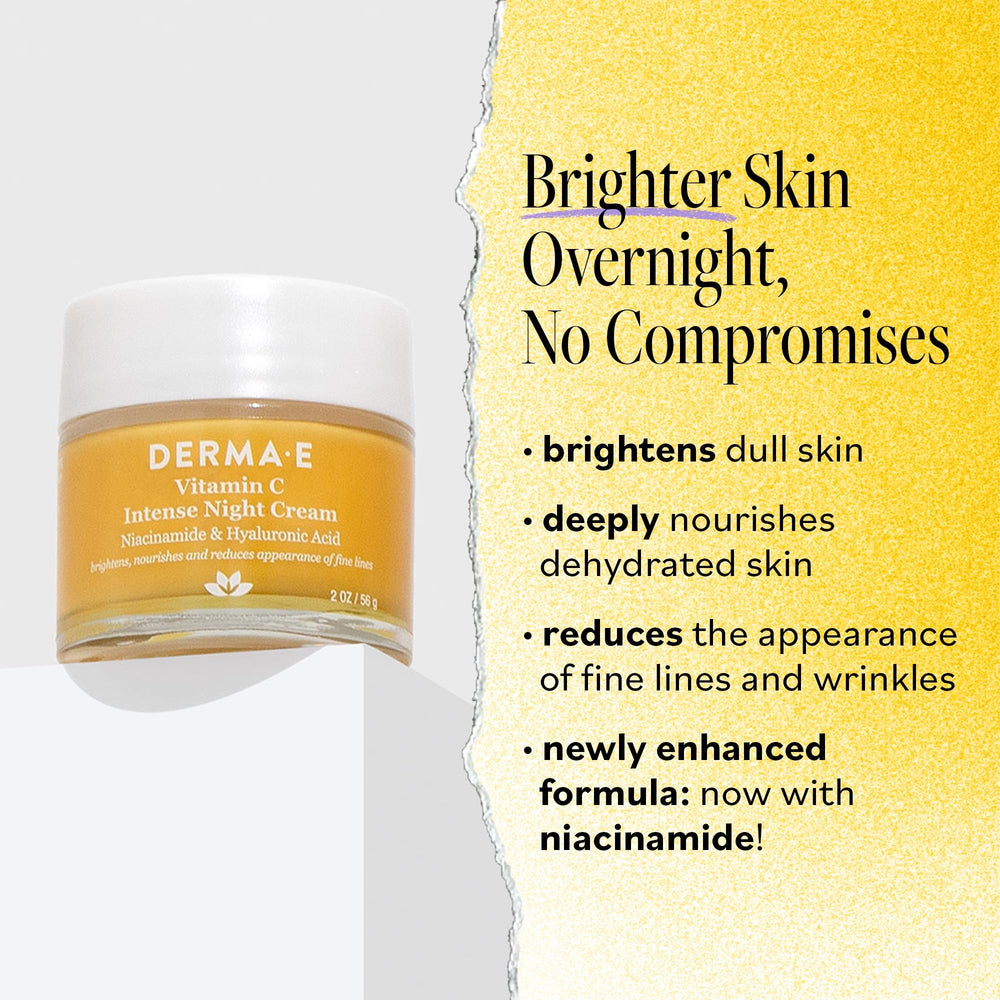 DERMA-E Crema de Noche Vitamina C, textura cremosa para hidratación de la piel