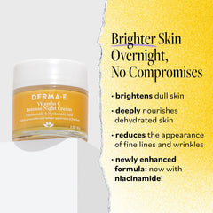 DERMA-E Crema de Noche Vitamina C, textura cremosa para hidratación de la piel