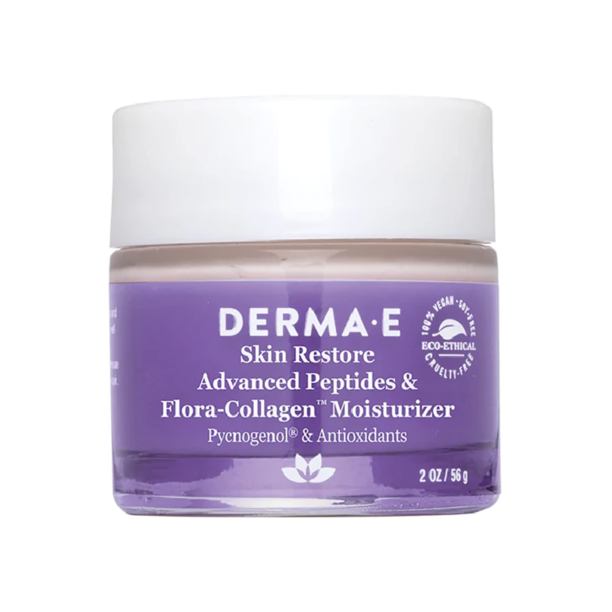 Derma E crema peptidos colágeno para aplicación en la piel, masaje suave.