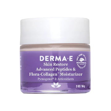 Derma E crema peptidos colágeno para aplicación en la piel, masaje suave.