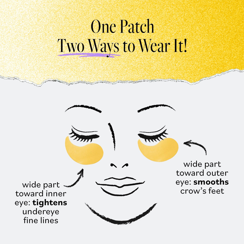 Parches de ojos Derma E complementan el cuidado facial diario sin esfuerzo.
