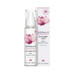 Derma E Essentials Overnight Peel, frasco visible, exfoliación suave para piel radiante
