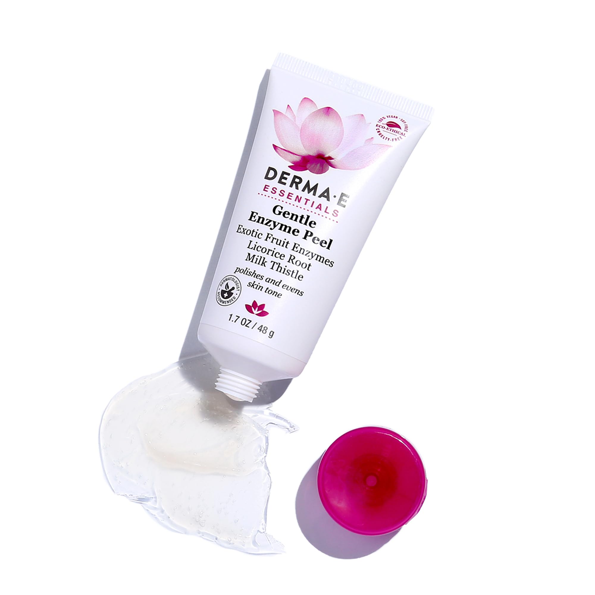 DERMA E Exfoliante Enzimático Suave, enzimas de papaya para limpiar poros y tono.