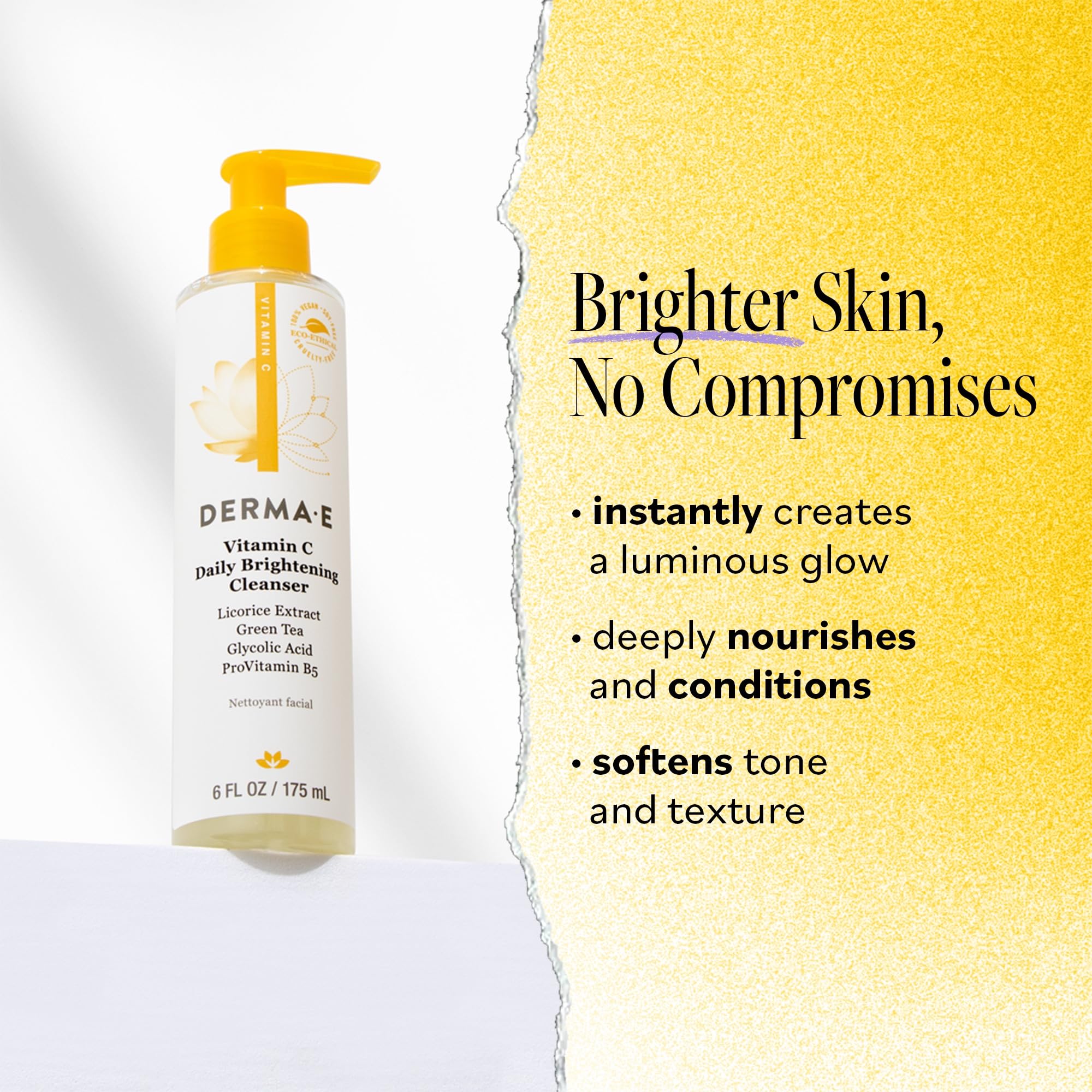 Derma E limpiador de Vitamina C con textura espumosa para rostro