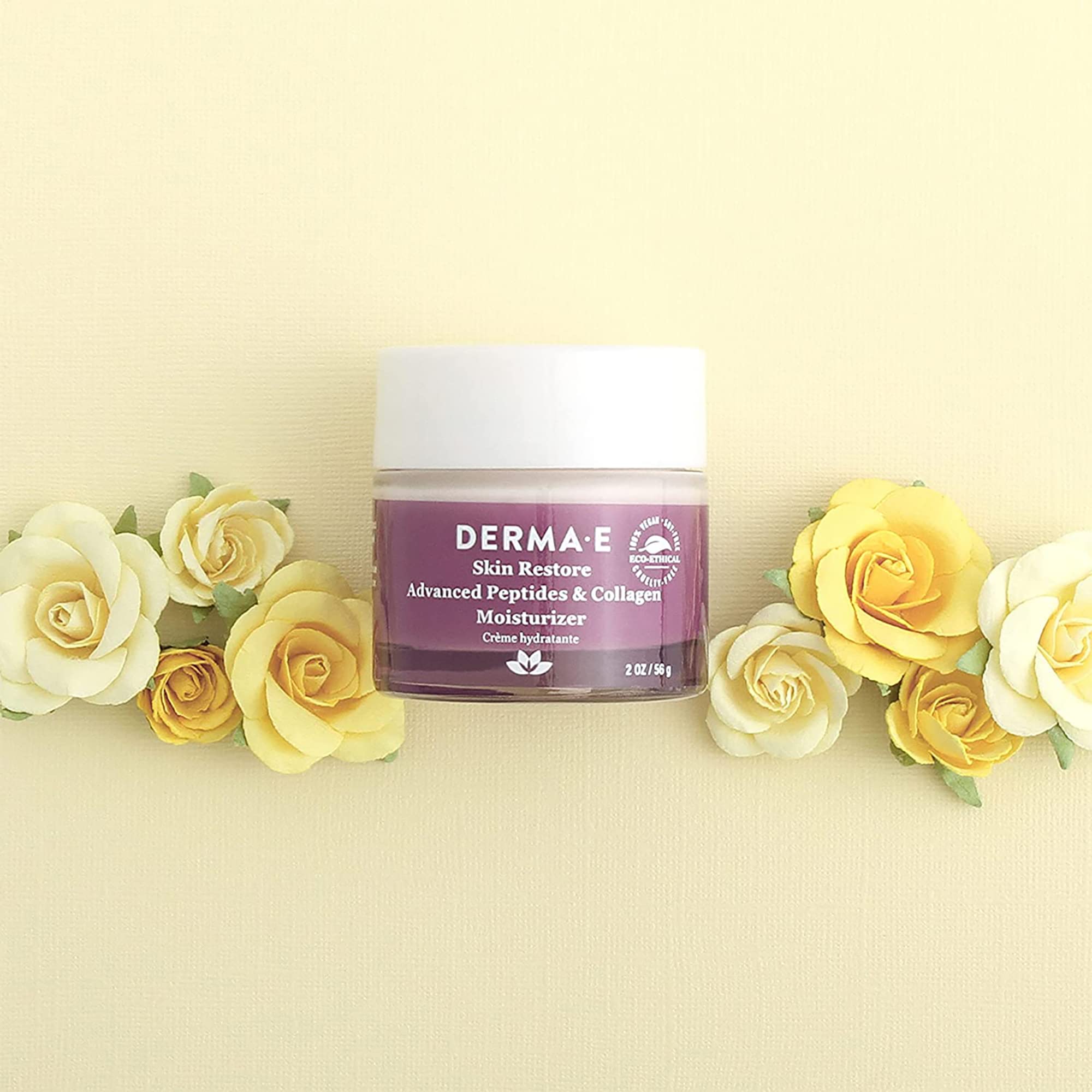Derma E panthenol nutre y calma la piel durante el día.