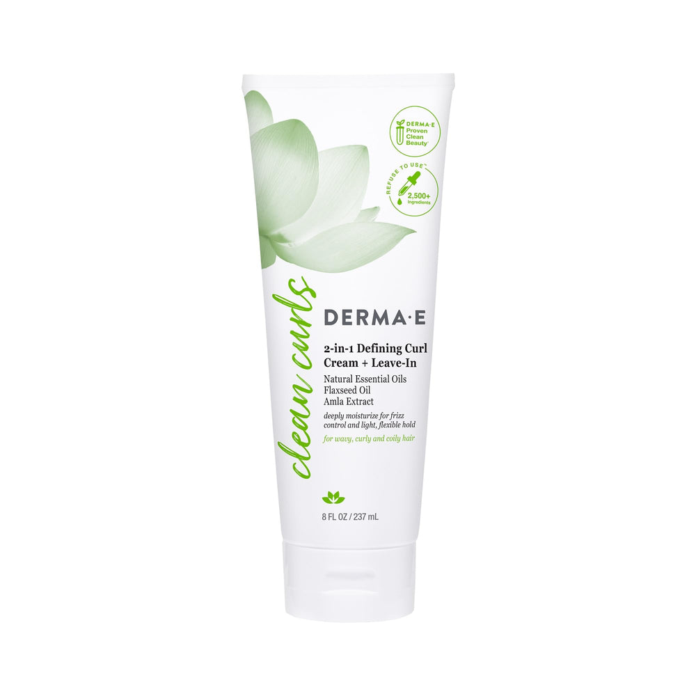 DERMA E Ramos 2-en-1, frasco que ayuda a definir rizos.