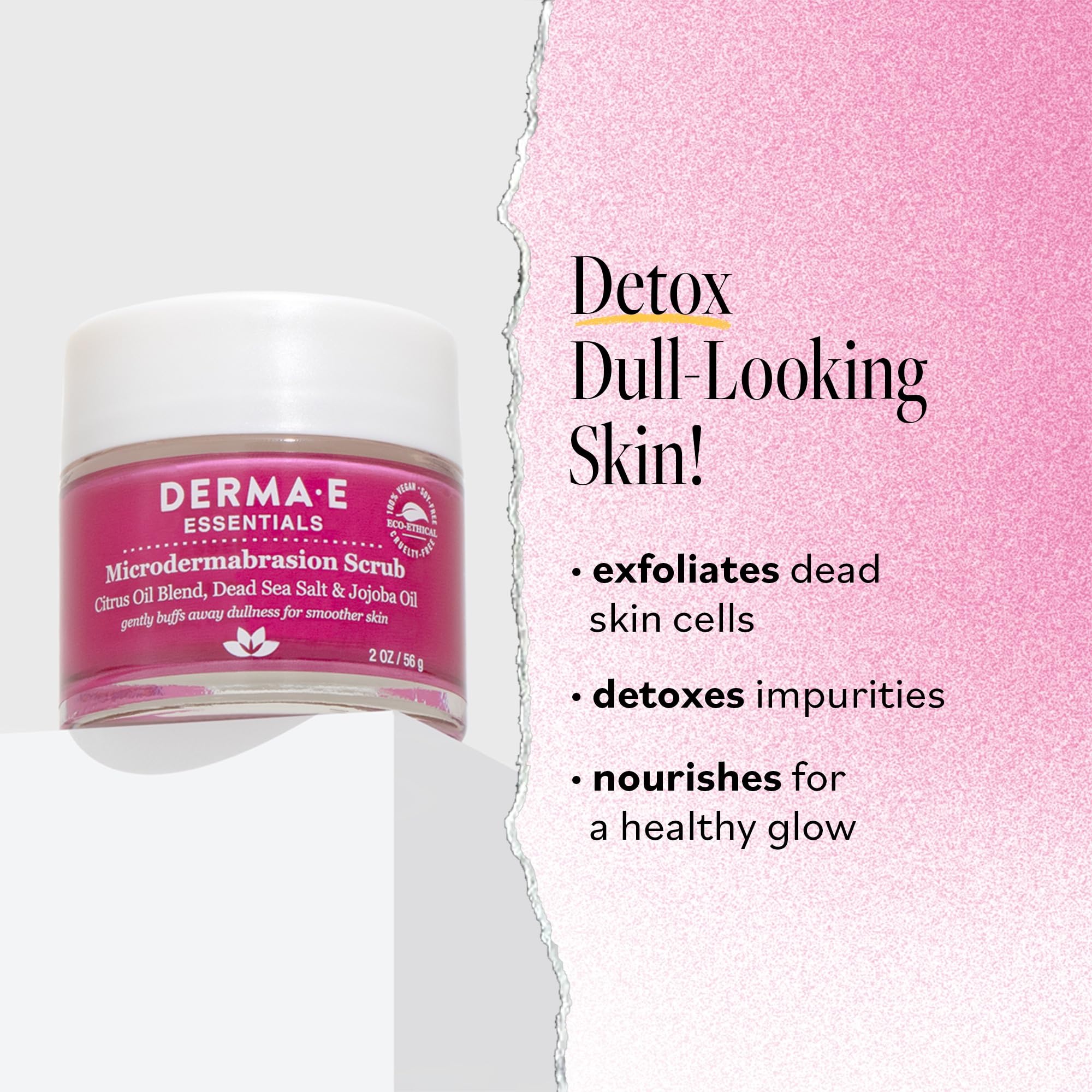 DERMA E sal del Mar Muerto exfoliante para textura más lisa