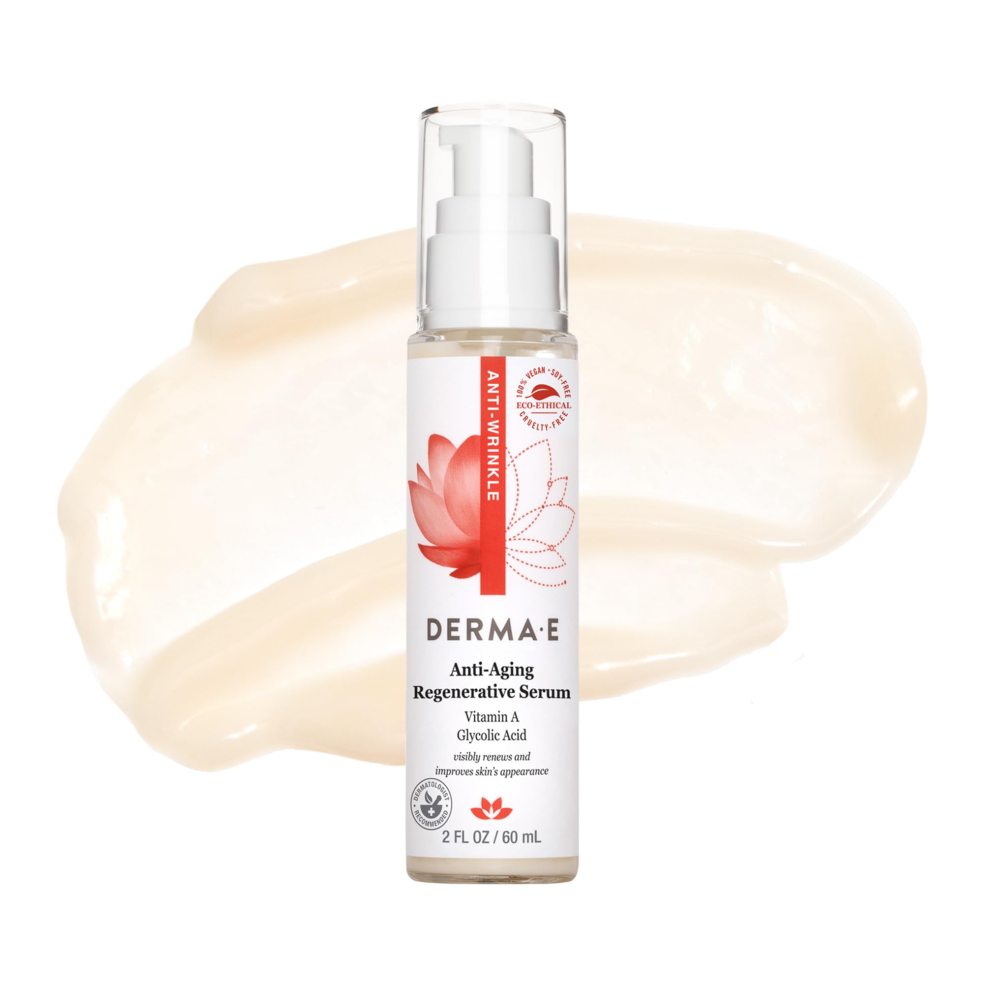 Envase reciclable de DERMA E y cuidado consciente de la piel.