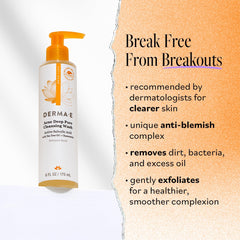 Derma E limpiador con textura espumosa para una limpieza facial suave.