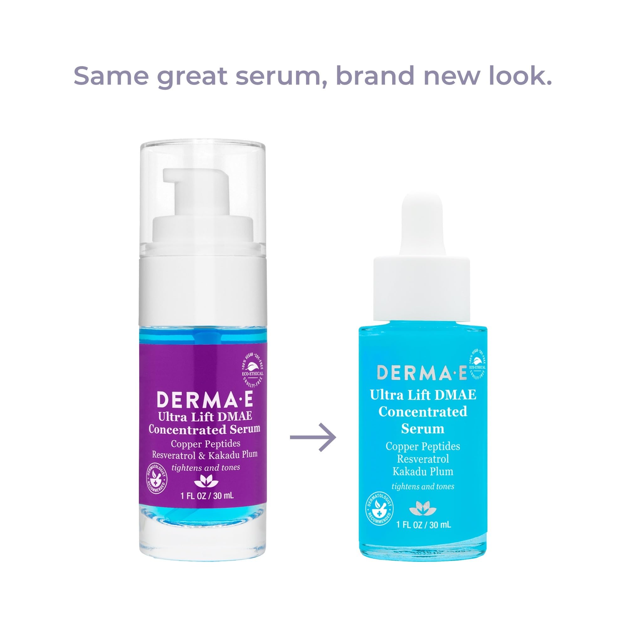 DERMA E Ultra Lift Serum: aplicación con la mano para hidratación diaria.