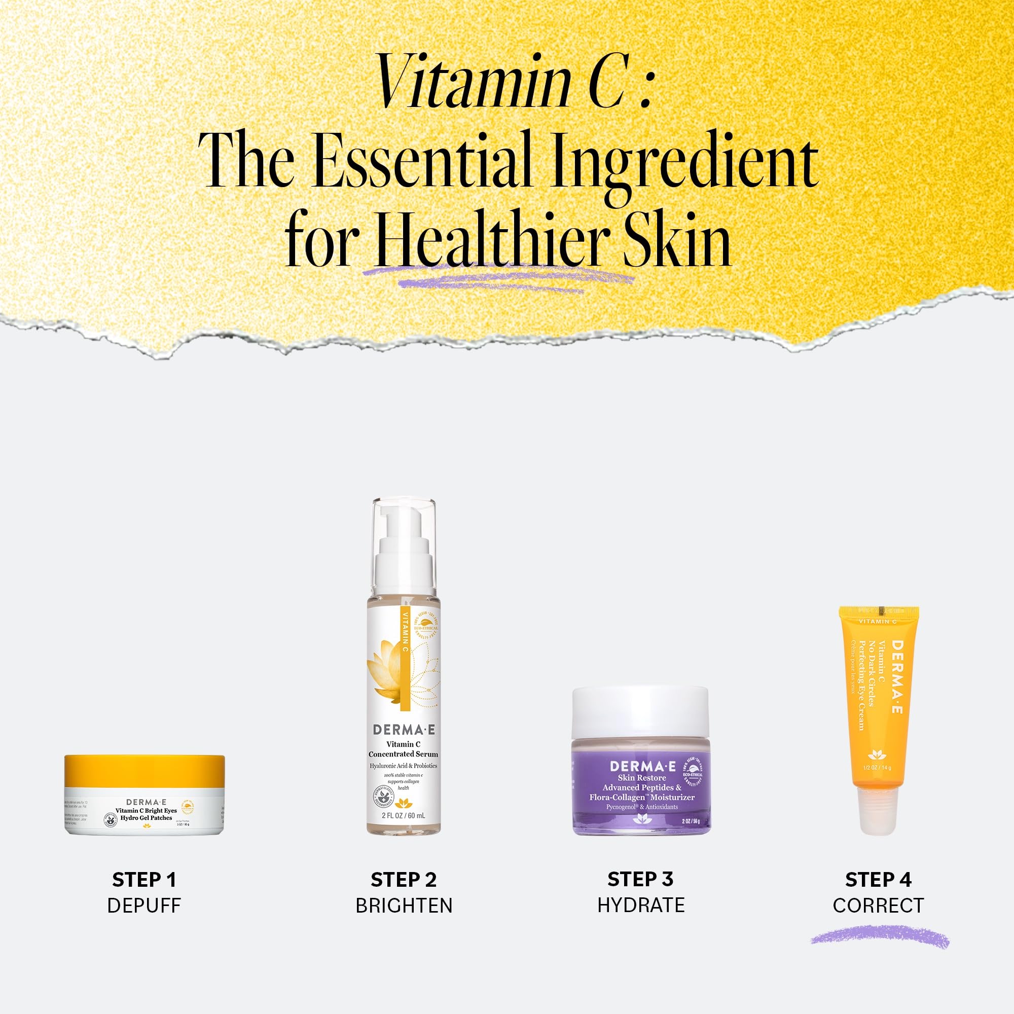 Derma E Vitamin C crema ojos: uso diario dos veces para resultados consistentes.