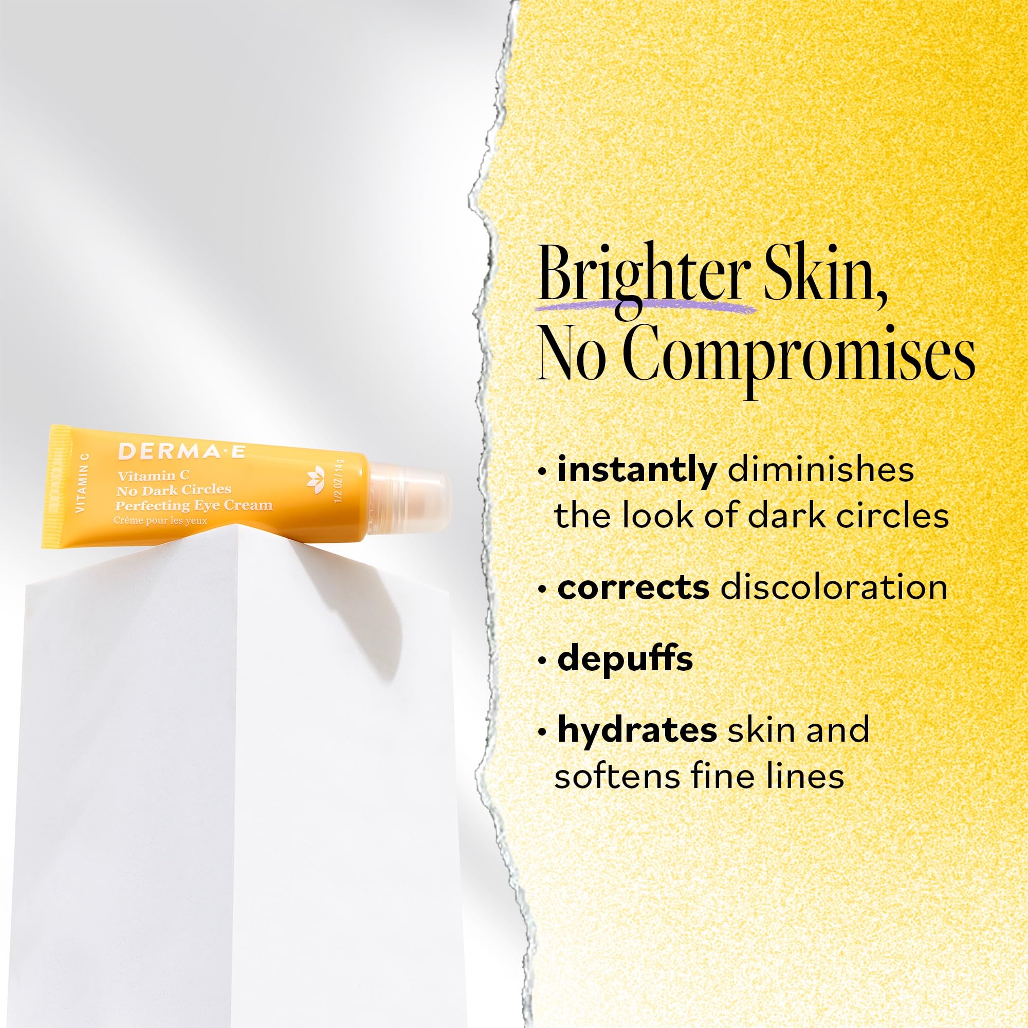 Derma E Vitamin C crema ojos: textura suave para aplicación precisa.