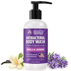 Derma-Nu gel de ducha antibacteriano para mujeres, limpia y refresca la piel.
