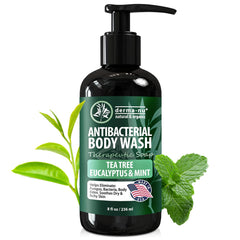 Derma-Nu Jabón antibacteriano, vista de la botella, para limpieza diaria y cuidado suave de la piel.