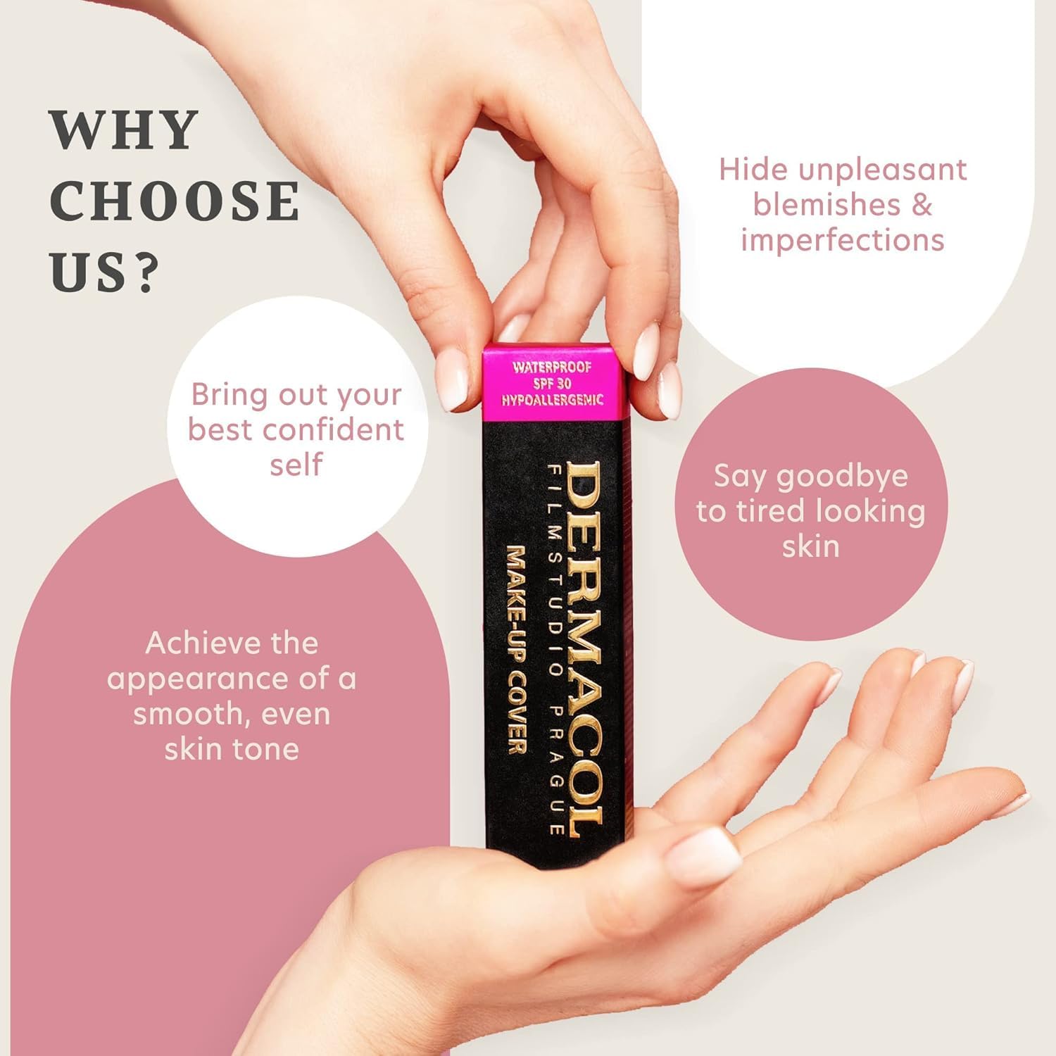 Dermacol under-eye coverage closeup showing concealing capability.
