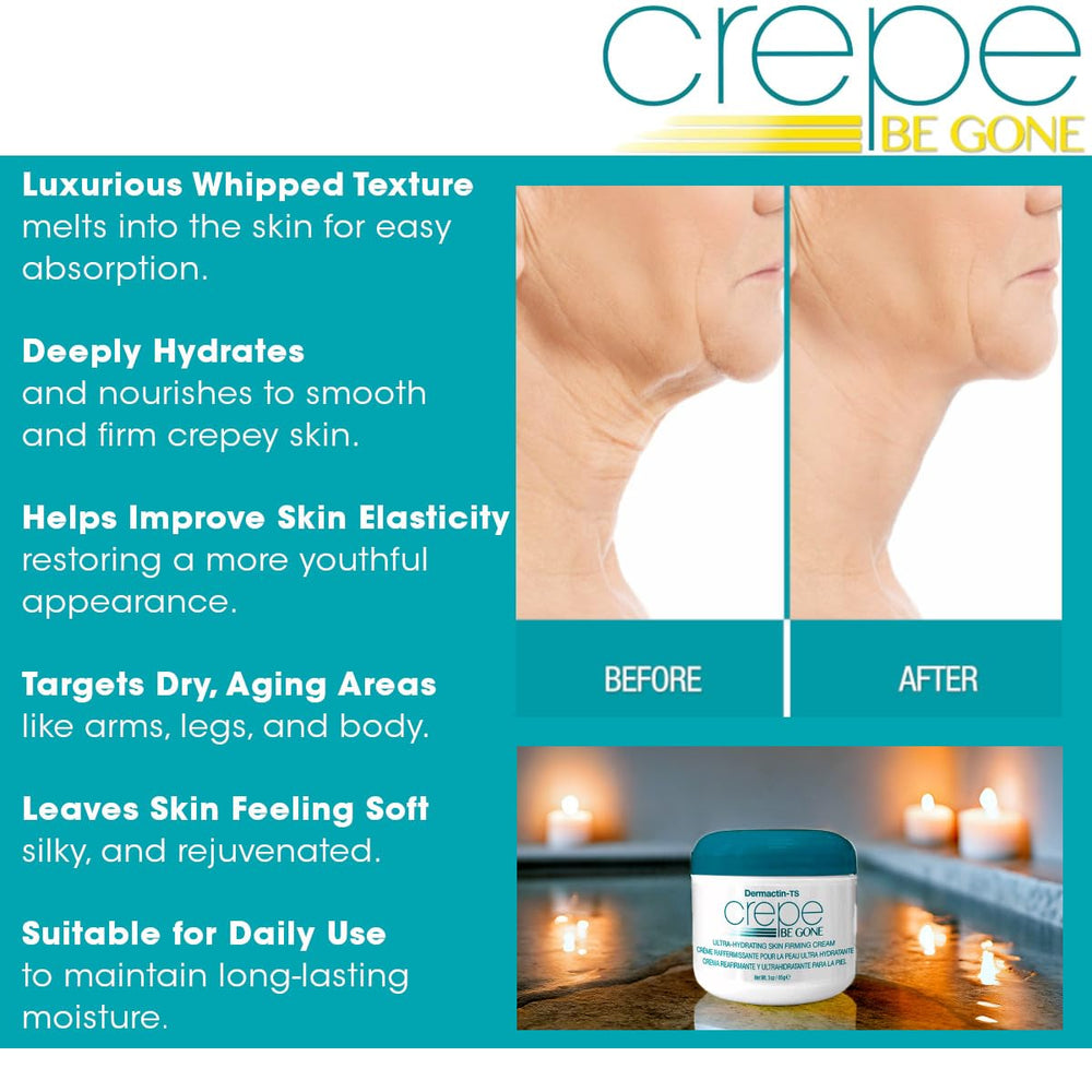 Dermactin Crepe Be Gone application shot shows easy absorption.