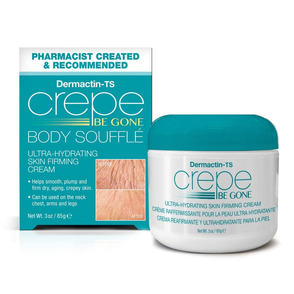 Dermactin Crepe Be Gone body soufflé jar delivers rich hydration for crepey skin.
