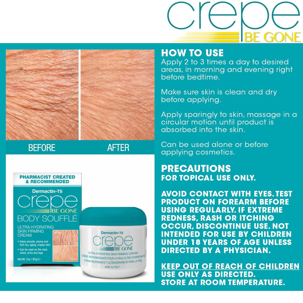 Dermactin Crepe Be Gone whipped texture closeup signals luxurious, easy spreading.