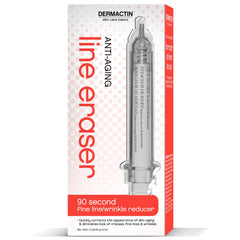 Dermactin reduce líneas en 90 segundos, empaque compacto para retoques.