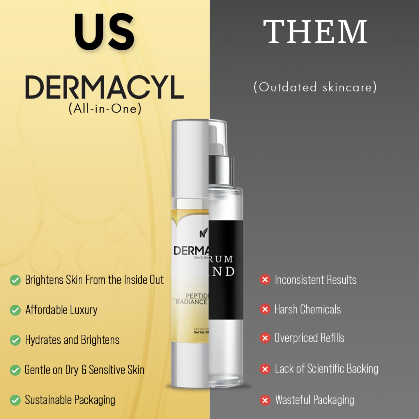 Dermacyl acide hyaluronique sérum texture lisse: hydratation durable.