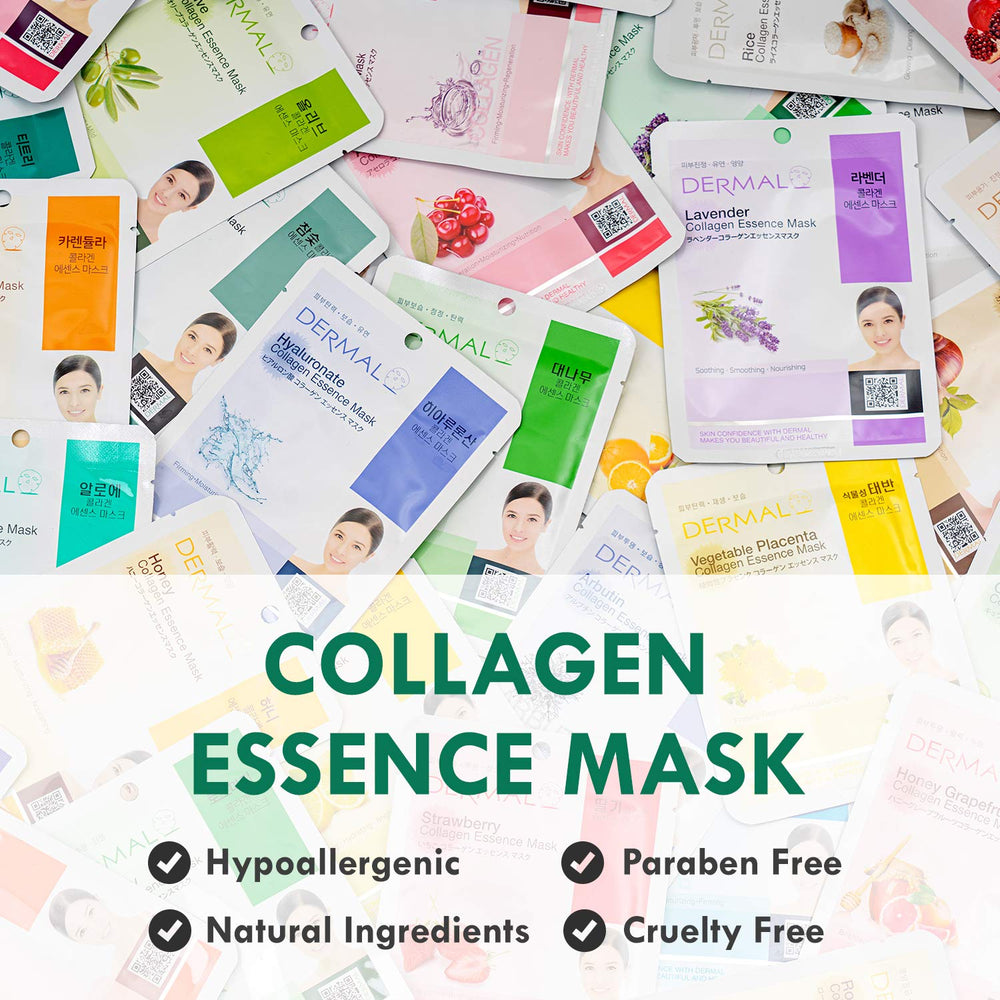 DERMAL mask variety set showing different formulas for changing skin needs
