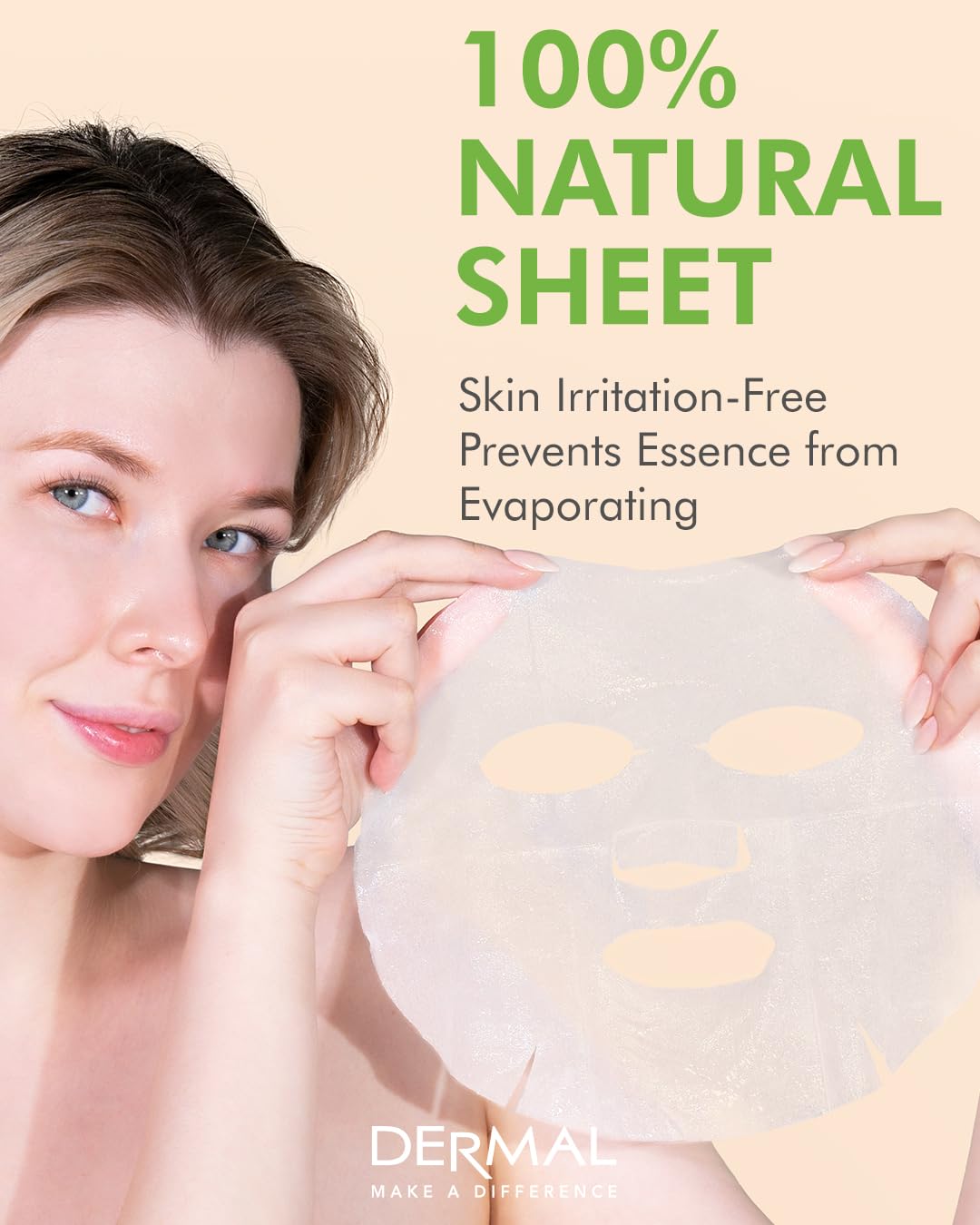 Envase práctico que contiene 10 mascarillas DERMAL.