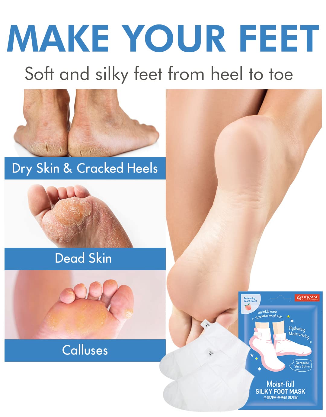 DERMAL Moistfull guantes-manos sedosos para nutrición diaria.
