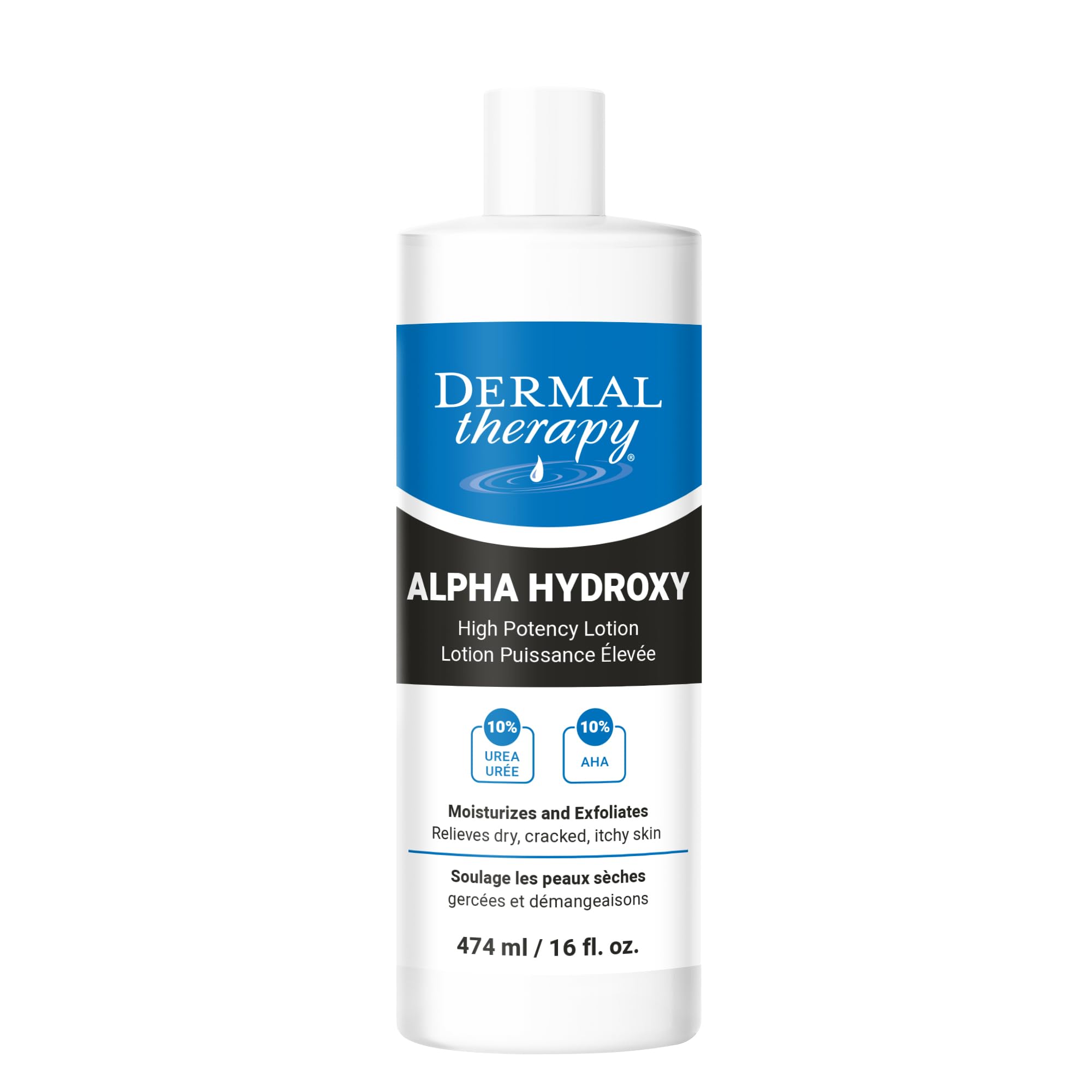 Dermal Therapy loción Alfa Hidroxi 10-urea en bote para piel más suave.