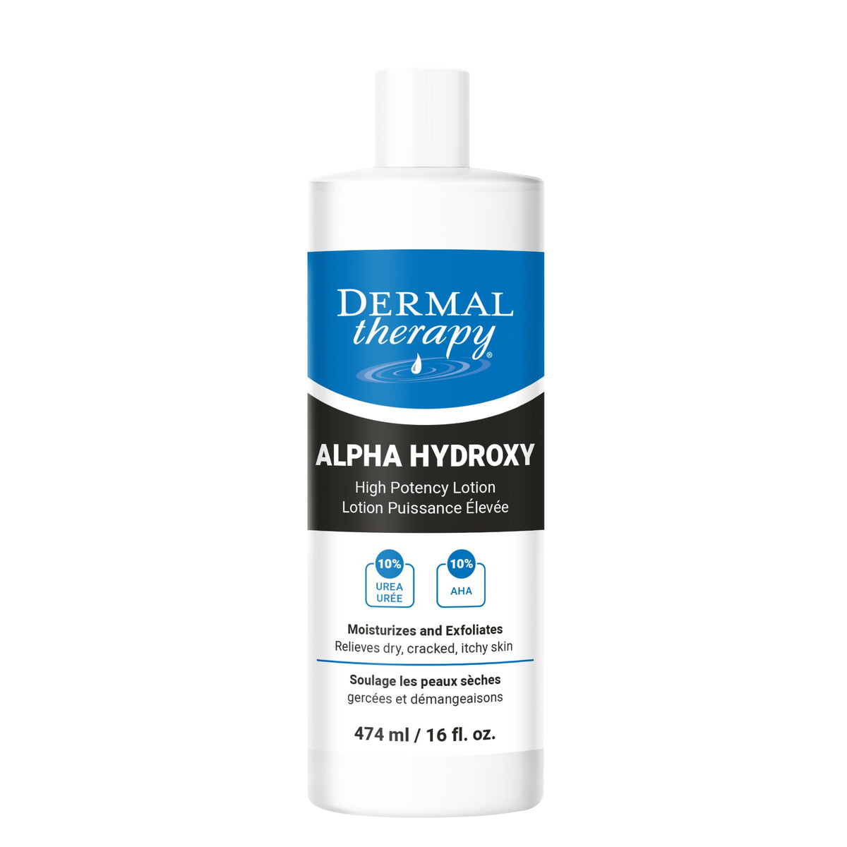 Dermal Therapy loción Alfa Hidroxi 10-urea en bote para piel más suave.