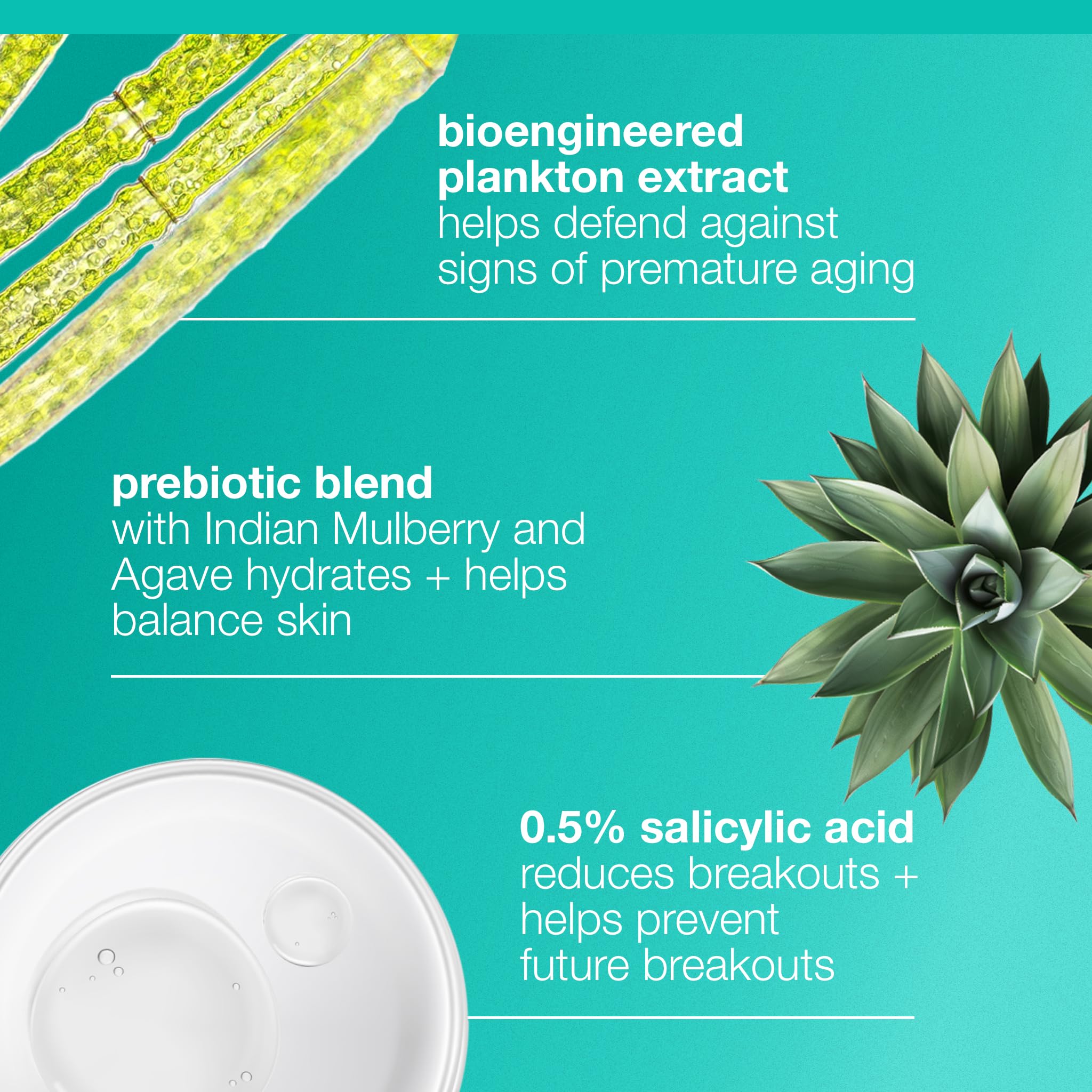 Extractos de Manuka y Magnolia para hidratación equilibrada.