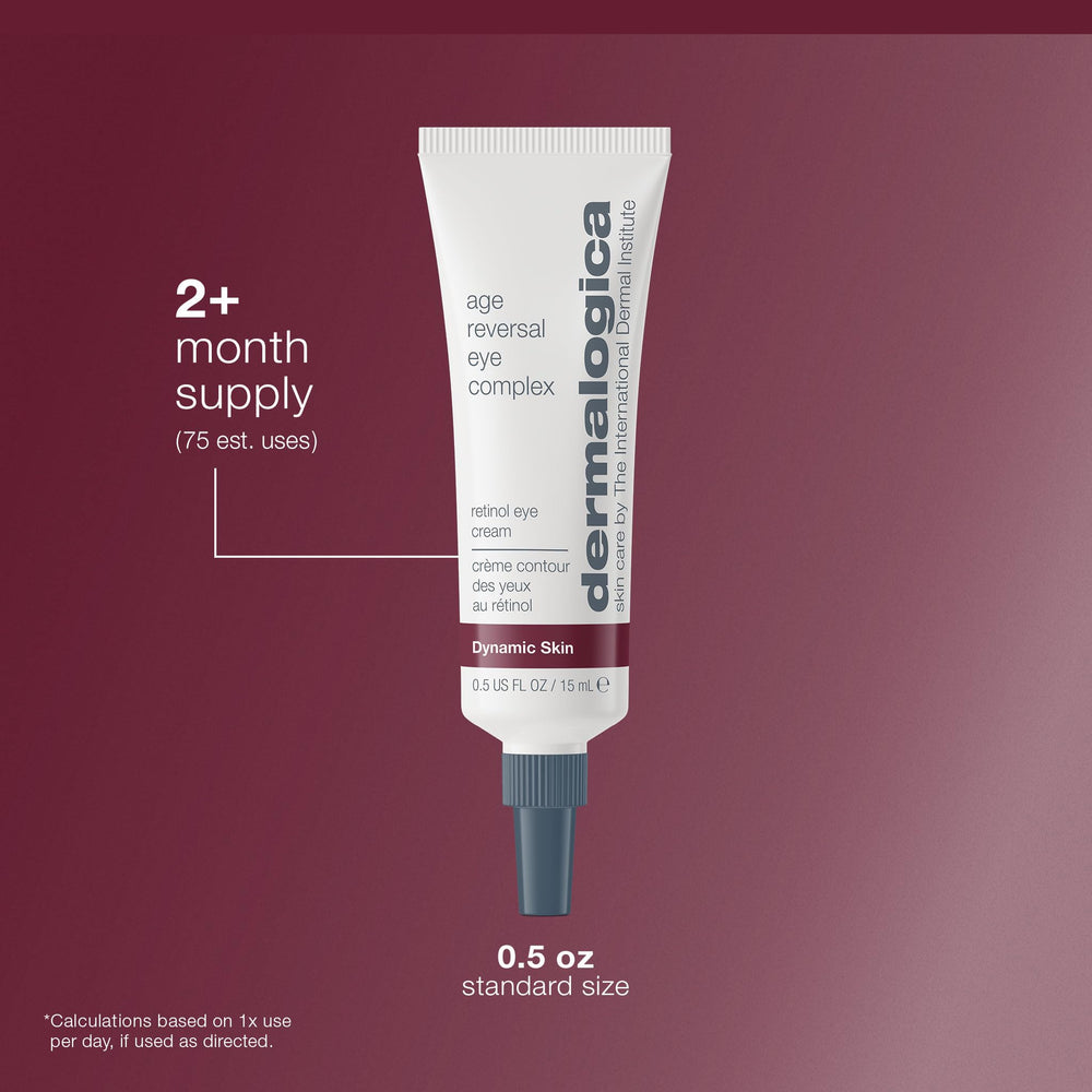 Dermalogica Age Reversal Eye Complex, microencapsulado retinol, guía de uso nocturno para mejores resultados.