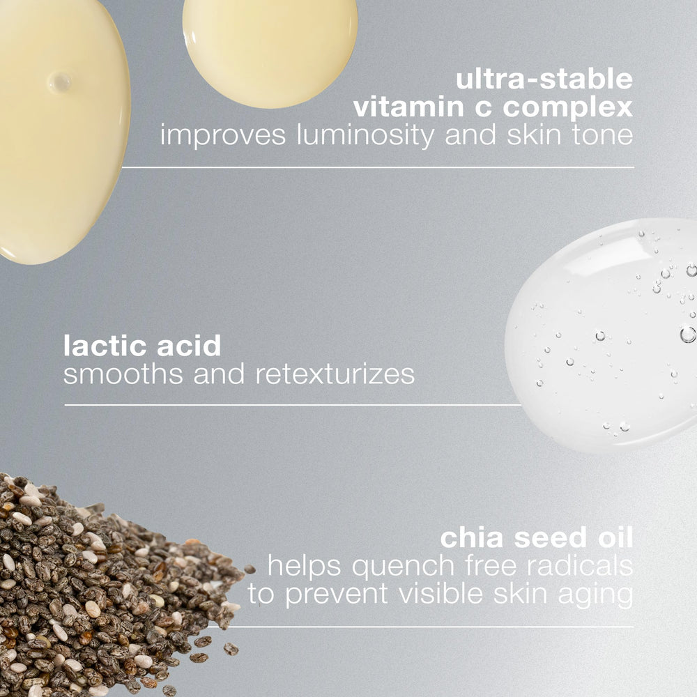 Dermalogica Biolumin-C Serum, ácido láctico para exfoliar suave y revelar textura suave.