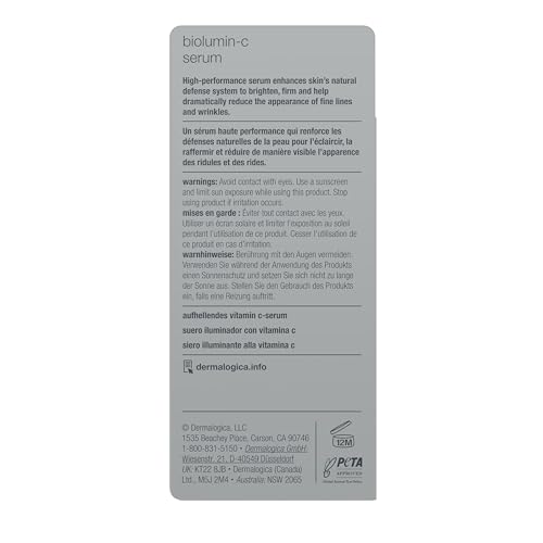 Dermalogica Biolumin-C Serum, brillo facial, piel más luminosa al instante.