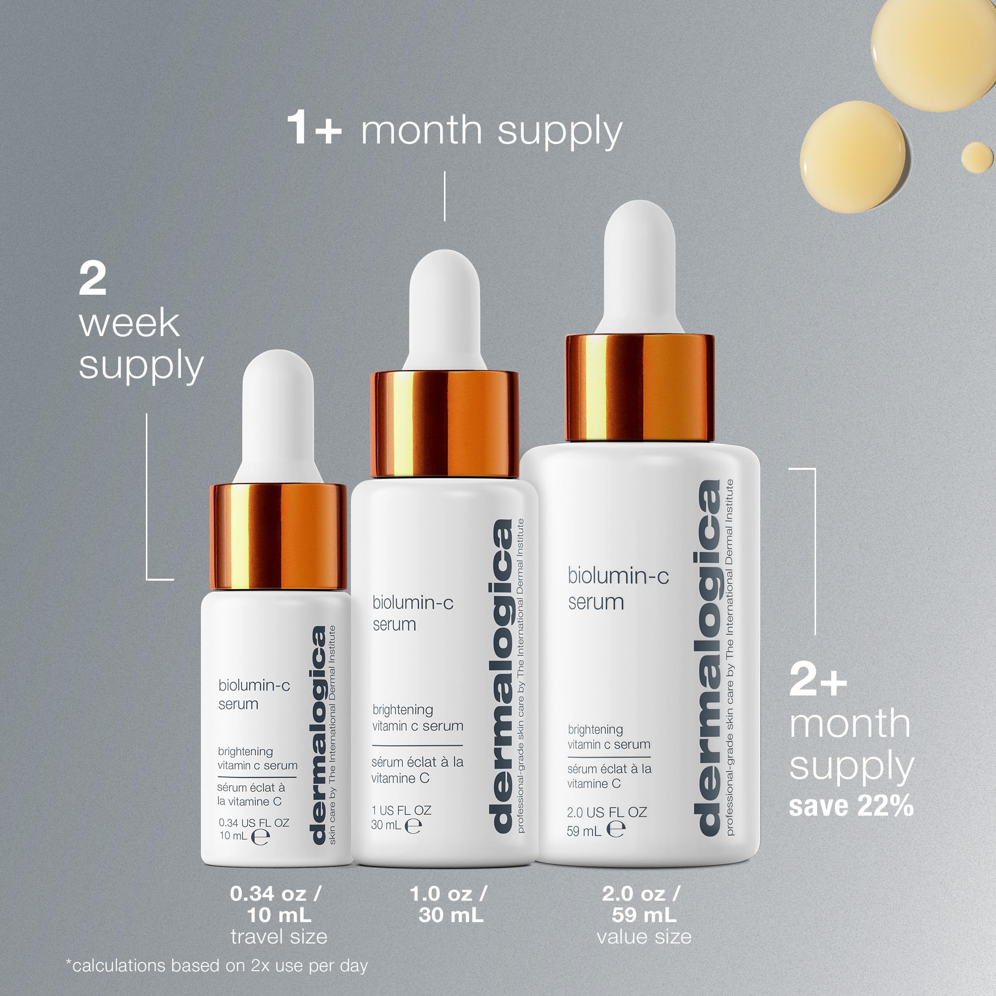 Dermalogica Biolumin-C Serum, extracto de Sophora Japonica para protección antioxidante suave.