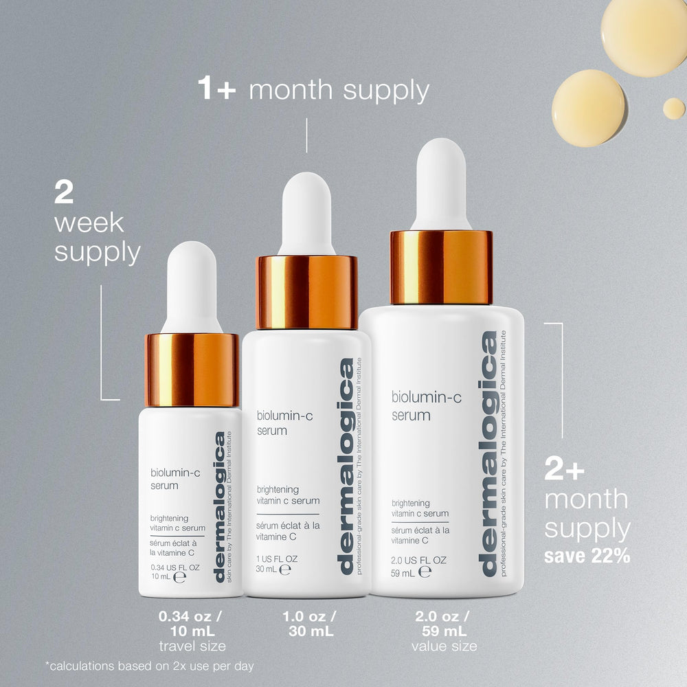 Dermalogica Biolumin-C Serum, extracto de Sophora Japonica para protección antioxidante suave.