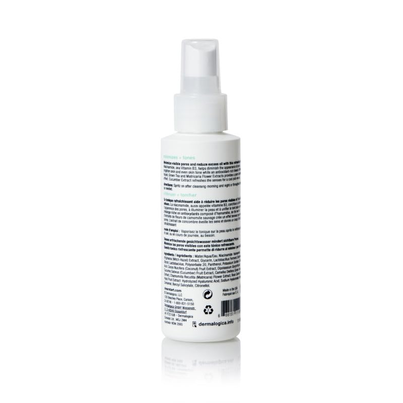 Dermalogica Clear Start Micro-Pore Mist avec pulvérisateur, offre une finition fraîche et mate.