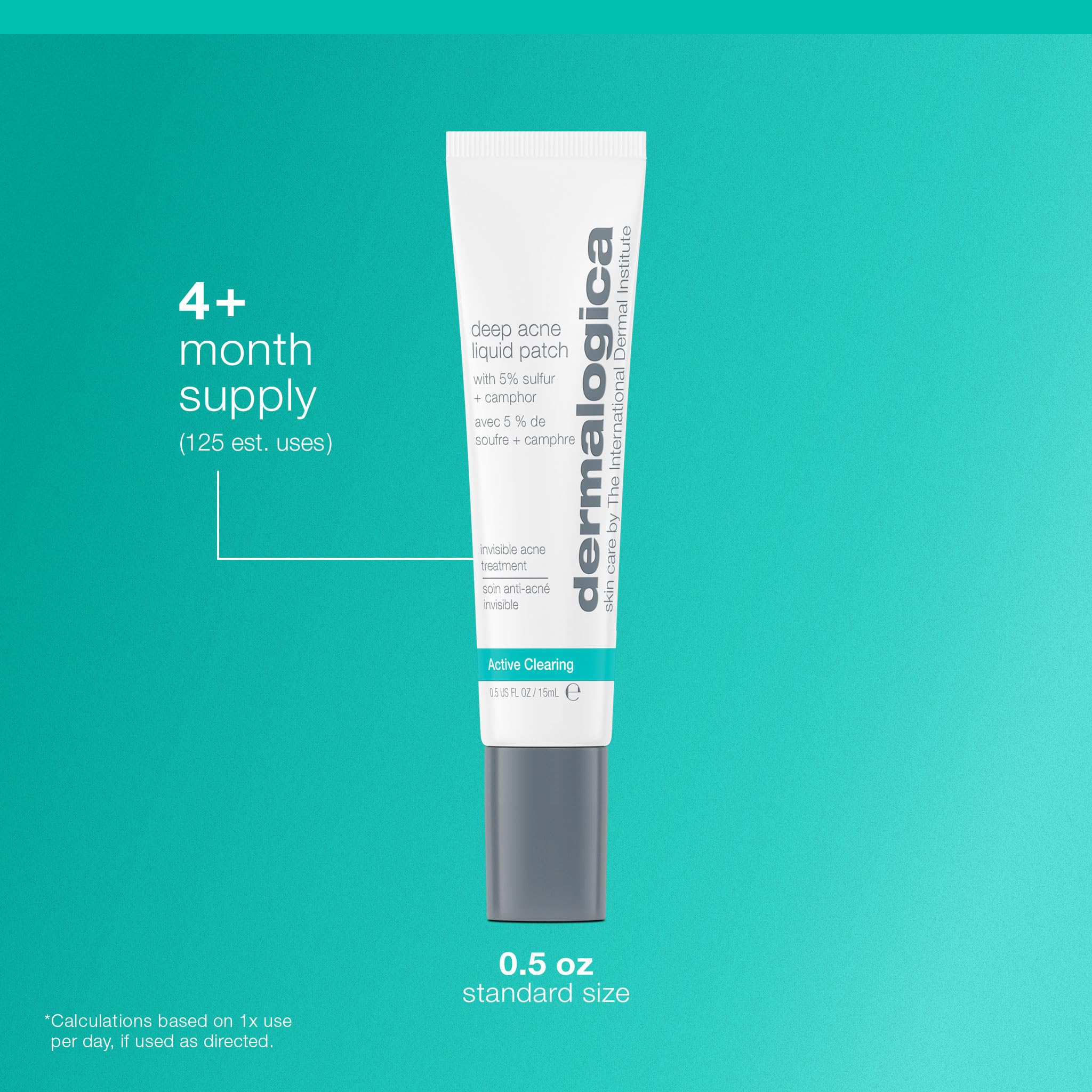 Dermalogica Parche líquido para acné camfora aporta sensación de frescura.