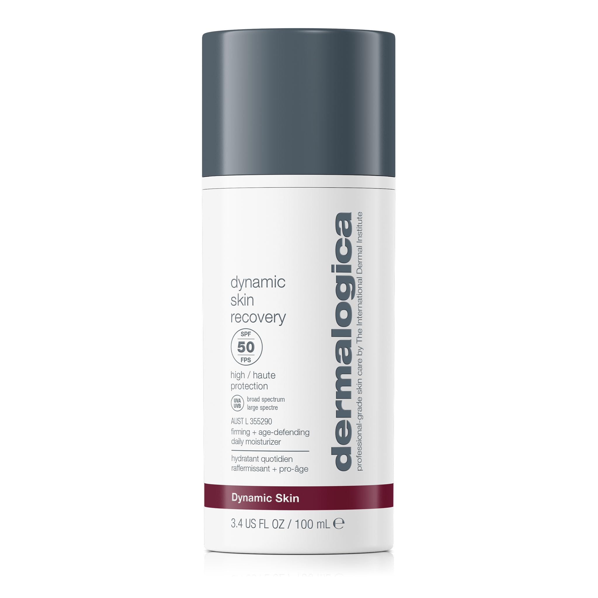 Dermalogica Dynamic Skin Recovery SPF50, bote de crema facial, protección diaria anti-edad.