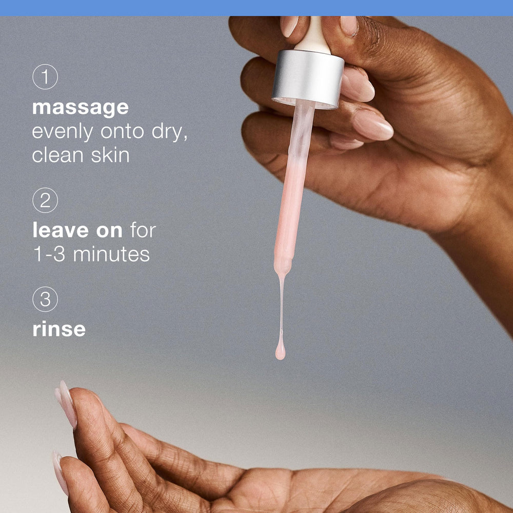 Dermalogica peeling líquido, mano aplicando el producto para exfoliar con cuidado.