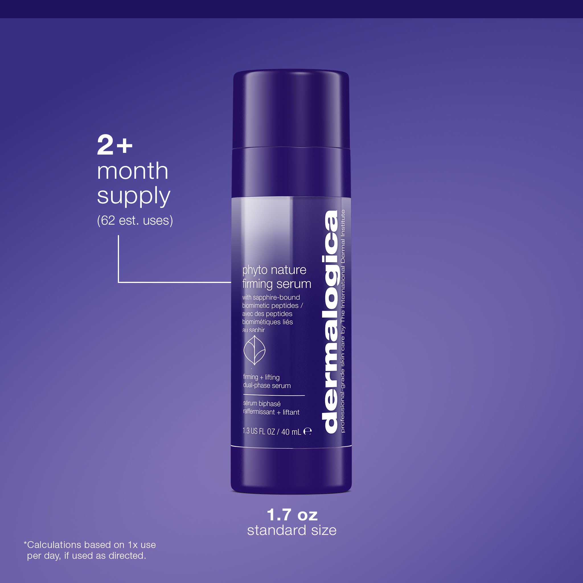 Dermalogica Phyto-Nature Firming Serum empaque sobrio, ideal para fotos de producto.