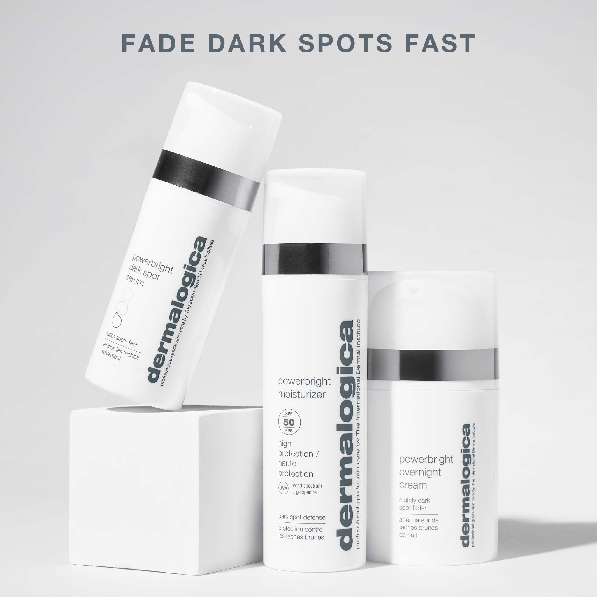 Dermalogica PowerBright uso nocturno sobre cara y cuello para resultados graduales.