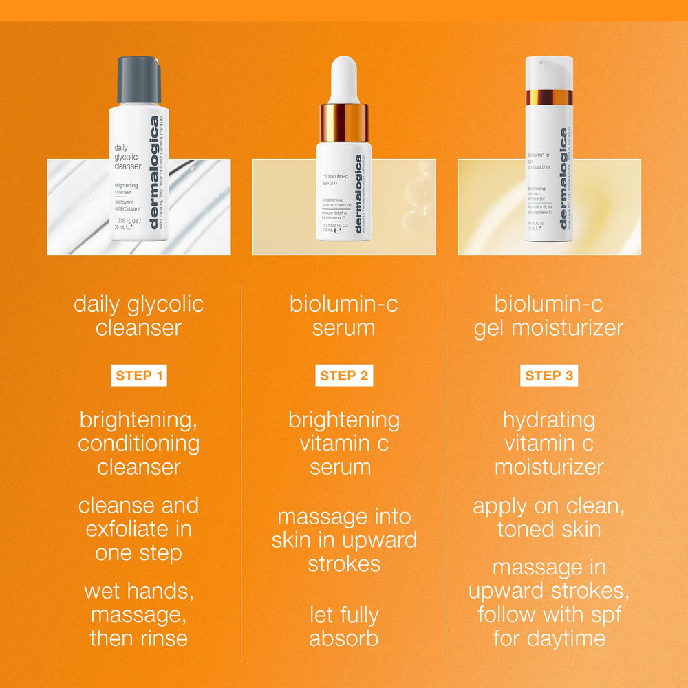 Dermalogica sérum BioLumin-C: brillance ciblée et teint plus uniforme.